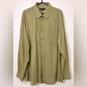 Armando Italian Collection Olive Green Dress Shirt - Size XL - Neck 17.5